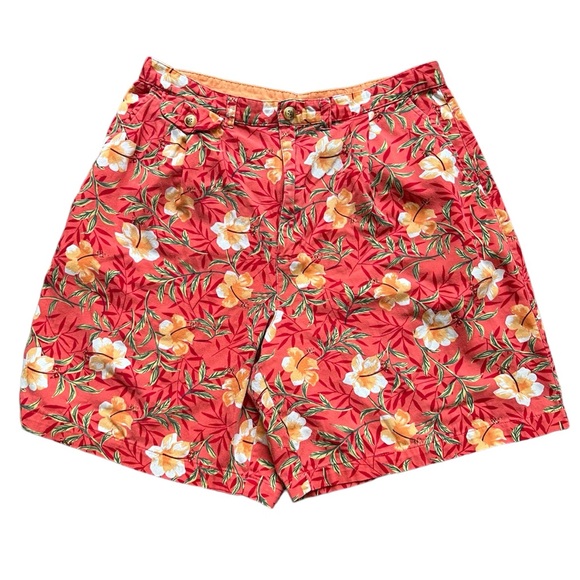White Stag Pants - Vintage Hawaiian Shorts Women’s 12 Coral Tropical
